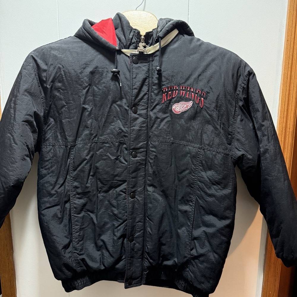 Vintage 90s Detroit Red Wings NHL Starter Full Zip Jacket Mens Size XL Heavy